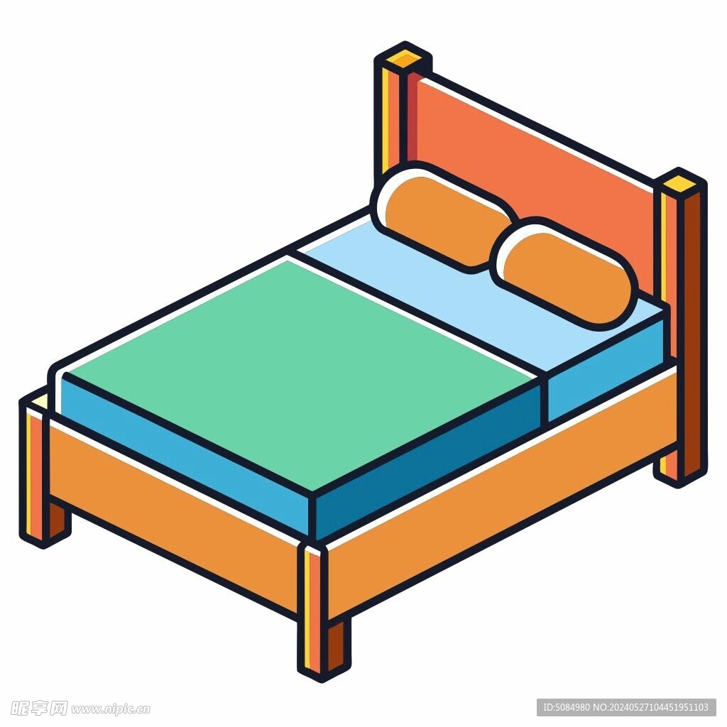 图标风格的床