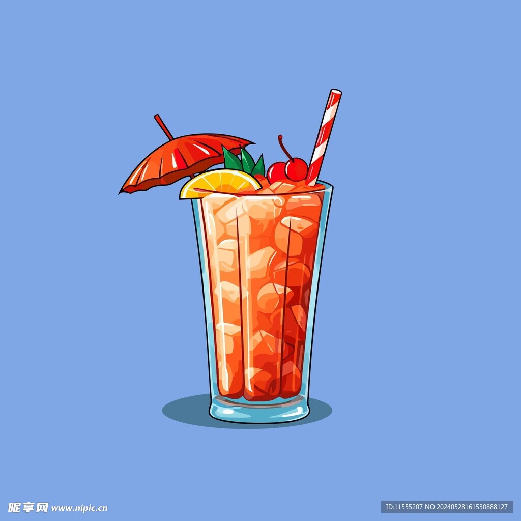 夏威夷饮料卡通绘画儿童插画