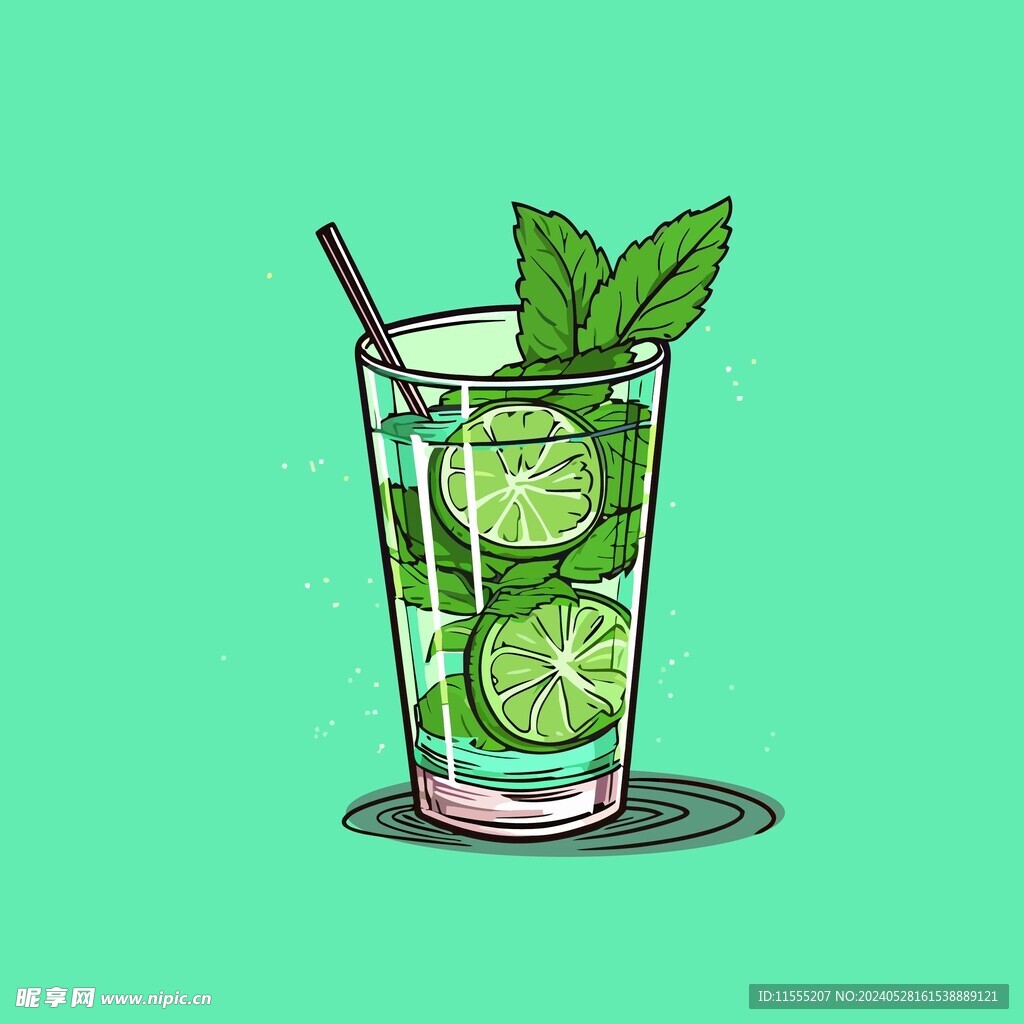 夏威夷饮料卡通绘画儿童插画