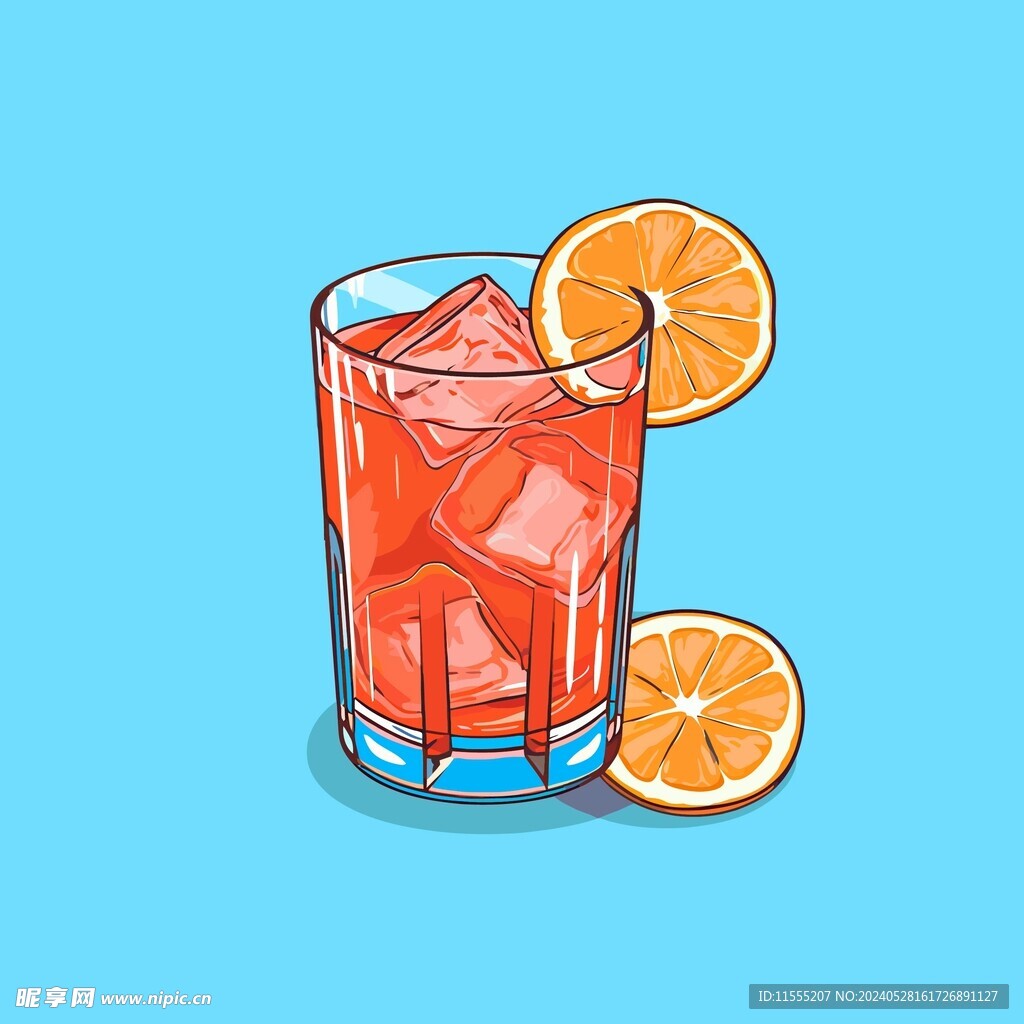 夏威夷饮料卡通绘画儿童插画