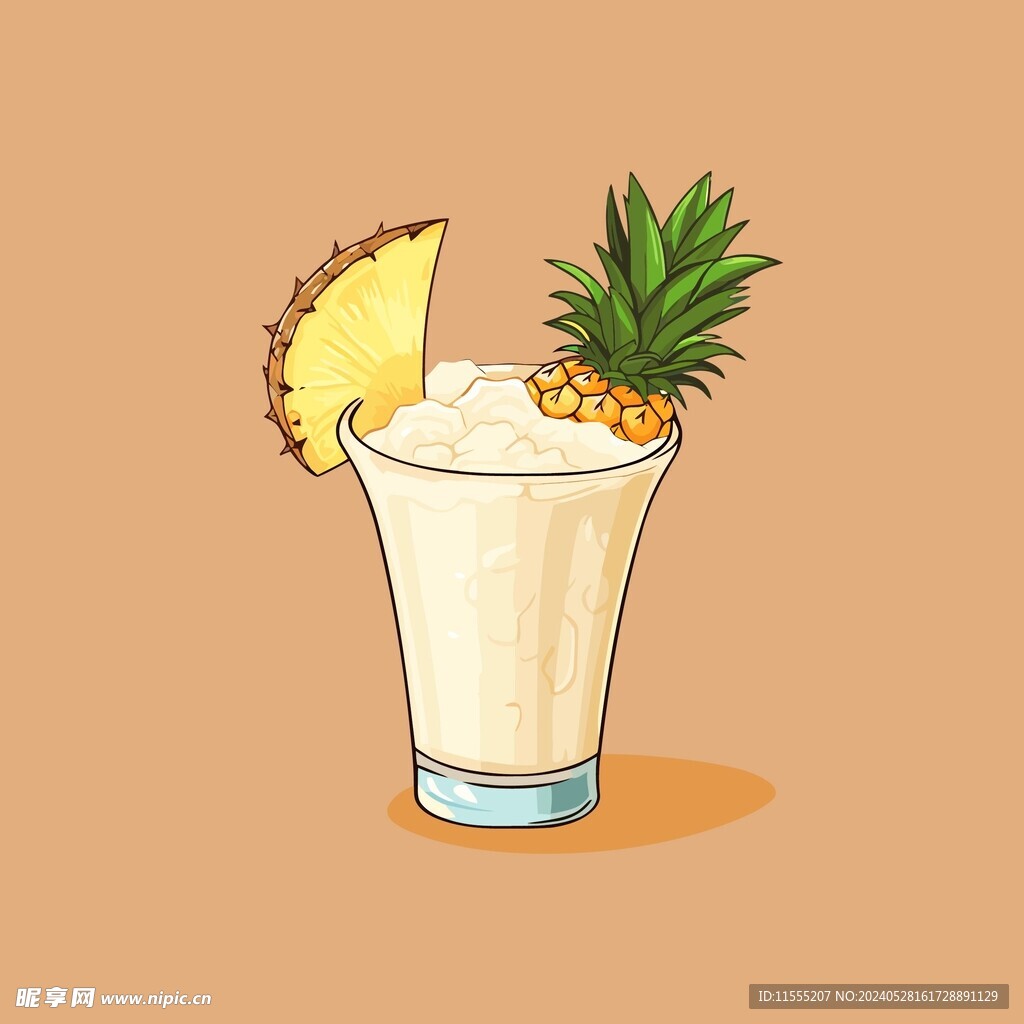 可爱果茶卡通绘画儿童插画