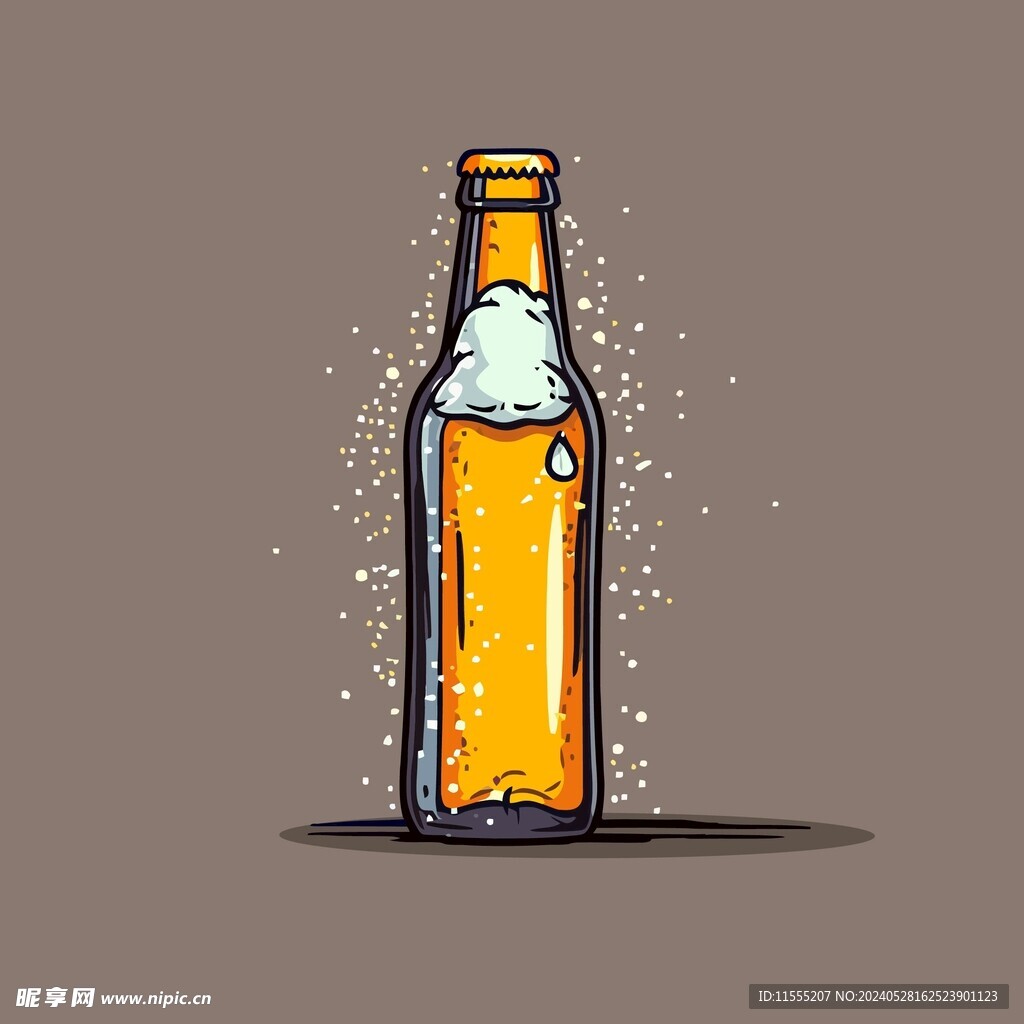 可爱啤酒卡通绘画儿童插画