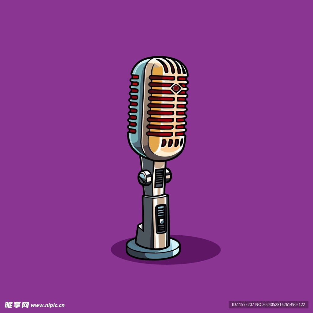 可爱麦克风卡通绘画儿童插画