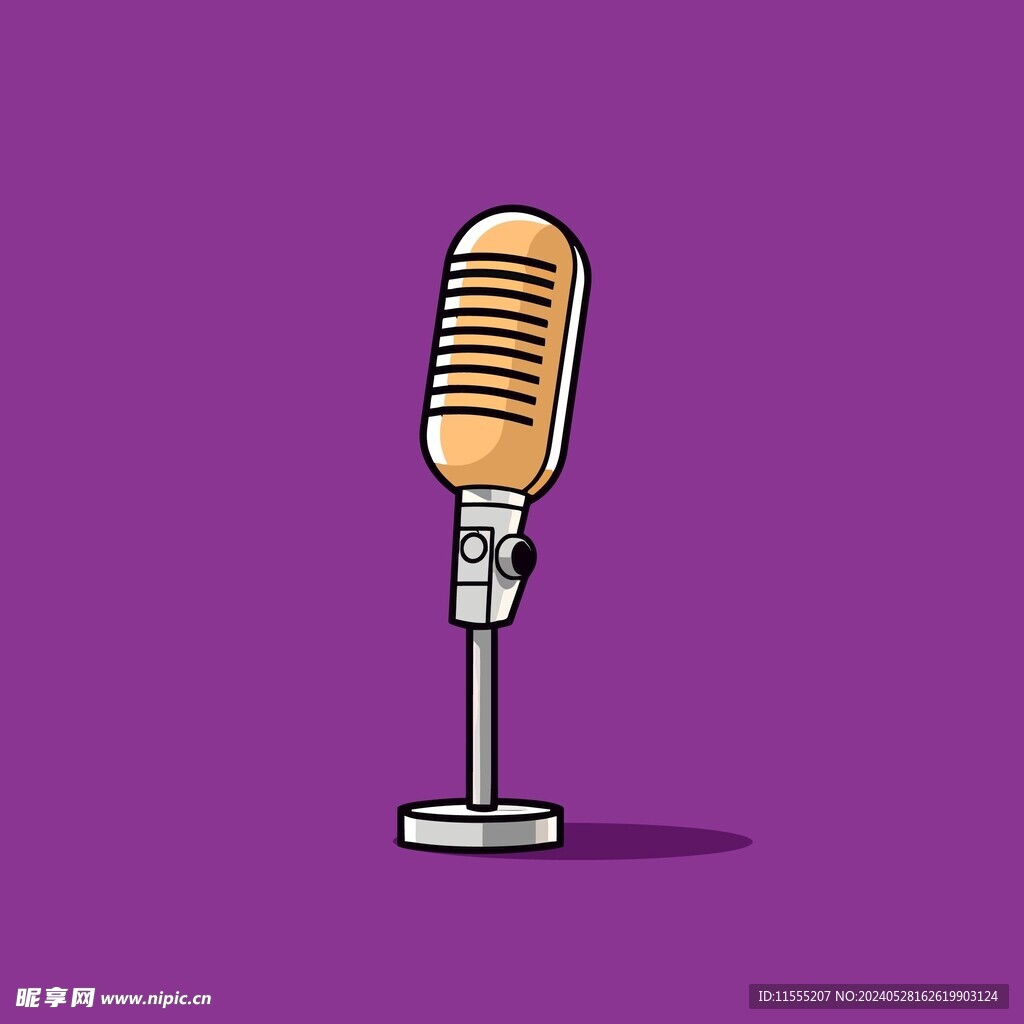 可爱麦克风卡通绘画儿童插画