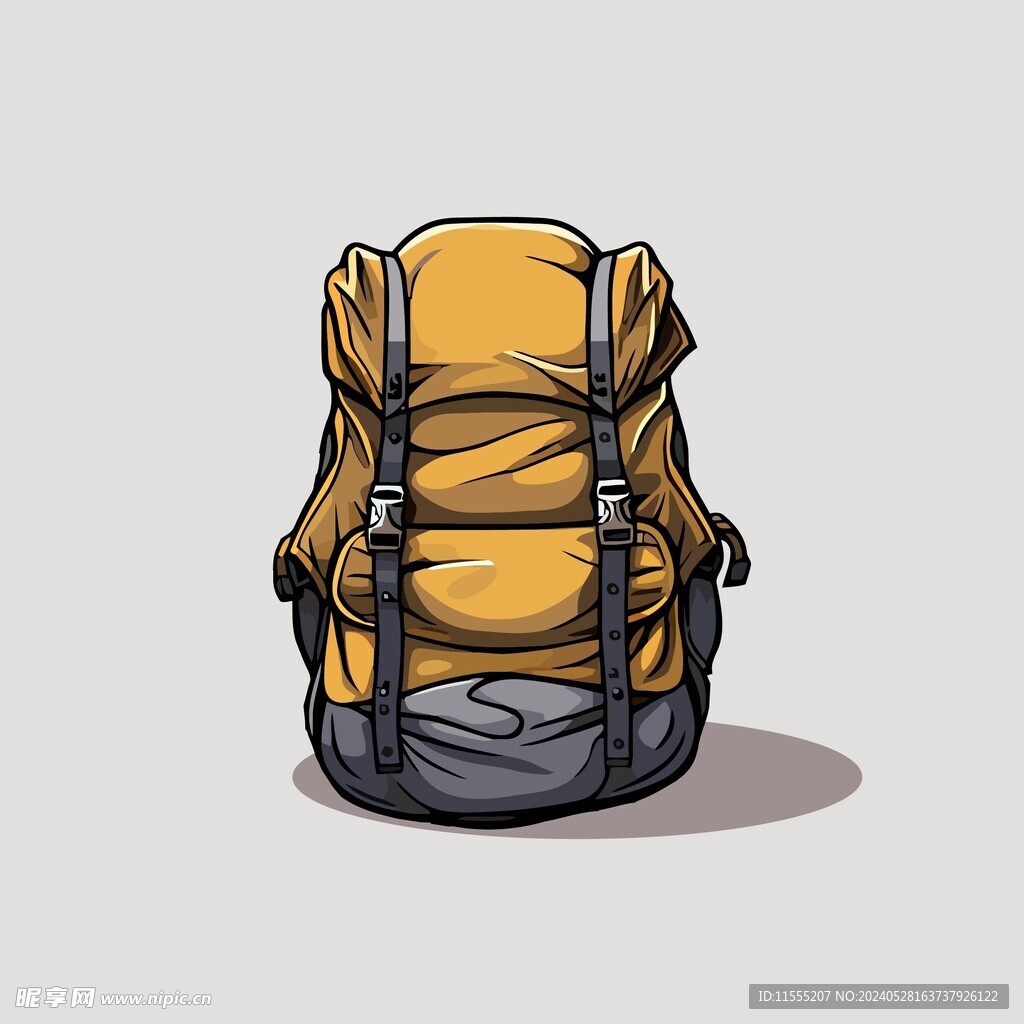 户外背包旅行包矢量简笔画