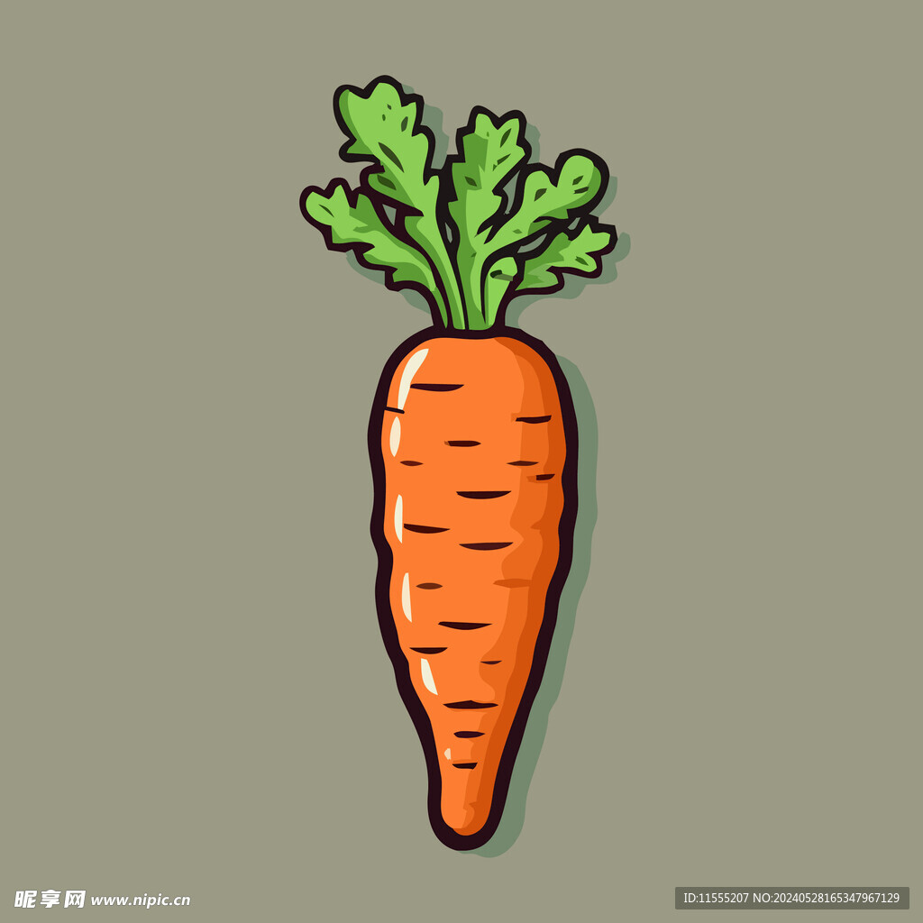胡萝卜蔬菜手绘矢量插画