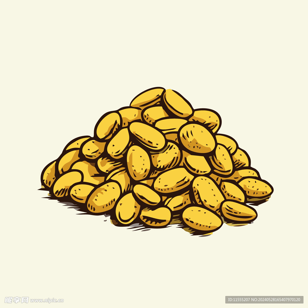 黄豆蔬菜手绘矢量插画