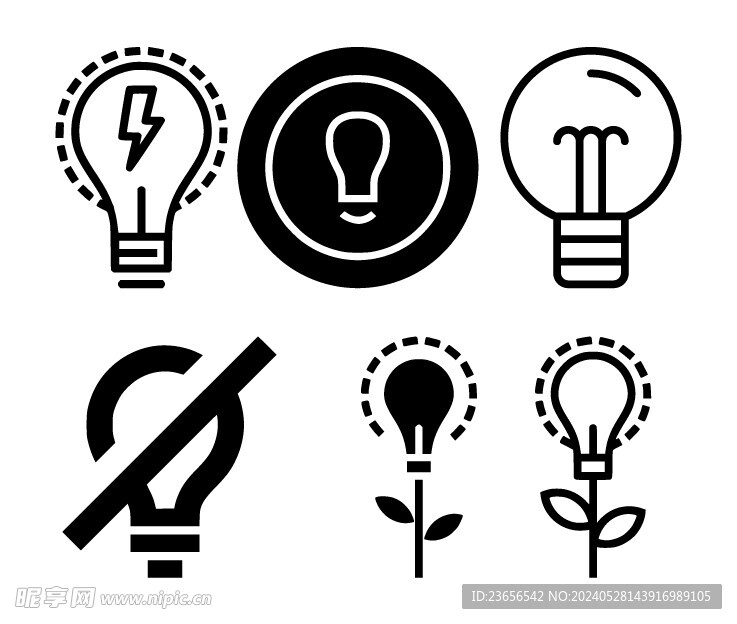 灯泡图标矢量图