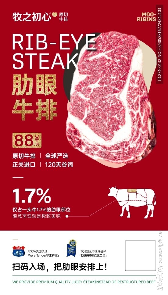 肉眼牛排海报