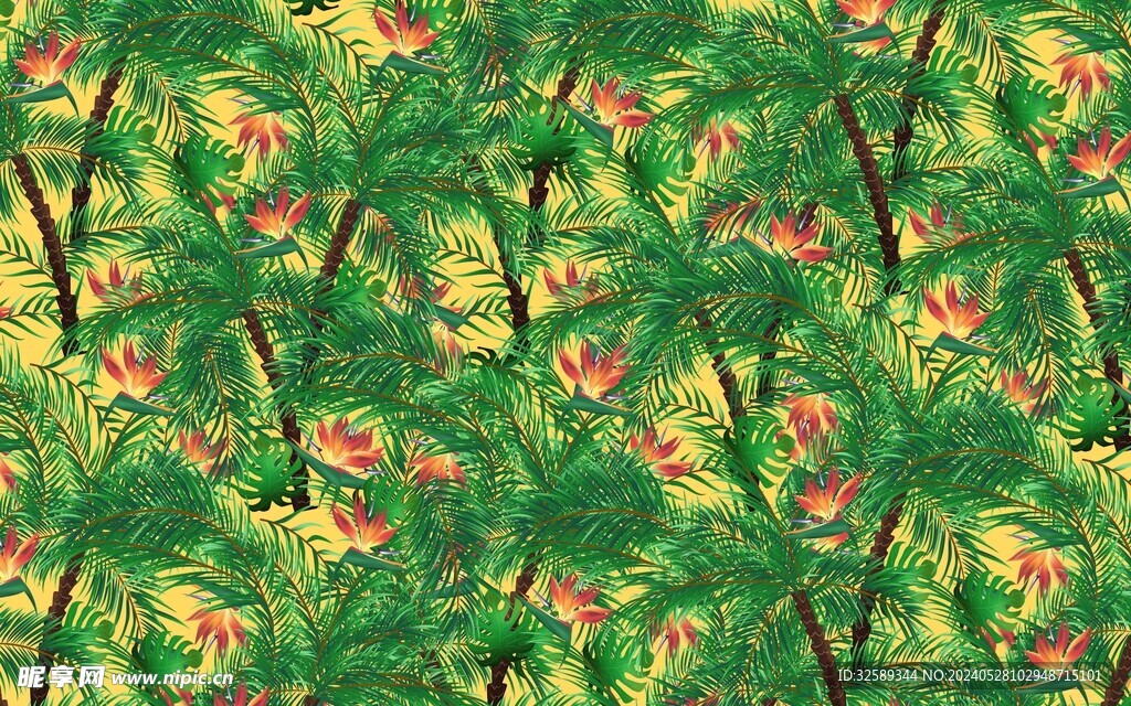 热带雨林背景墙 