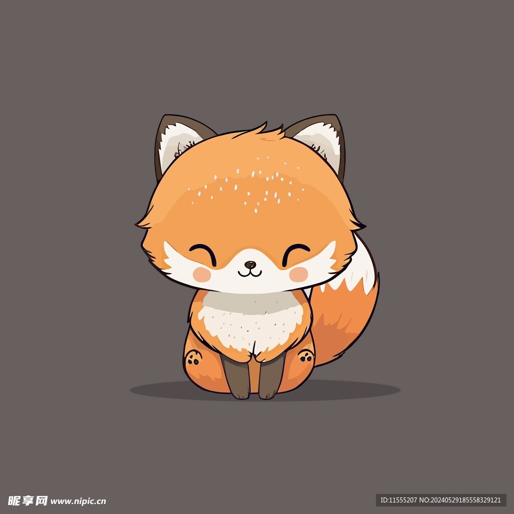 可爱狐狸动物卡通矢量简笔画