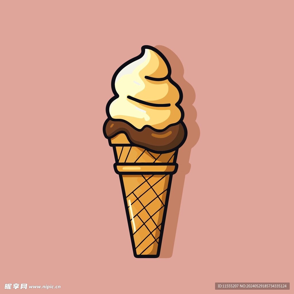 美味多彩果味冰激凌矢量插画