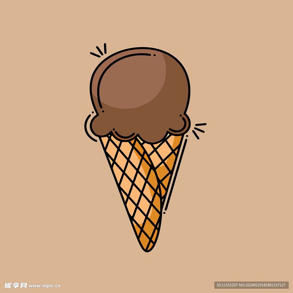 美味多彩果味冰激凌矢量插画