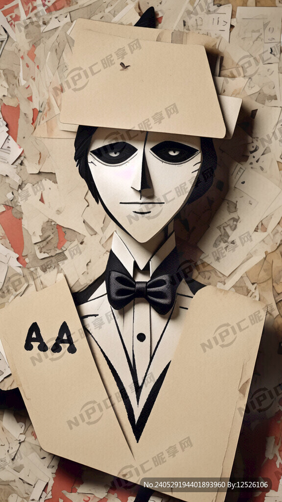 纸牌人 背景是纸牌城市