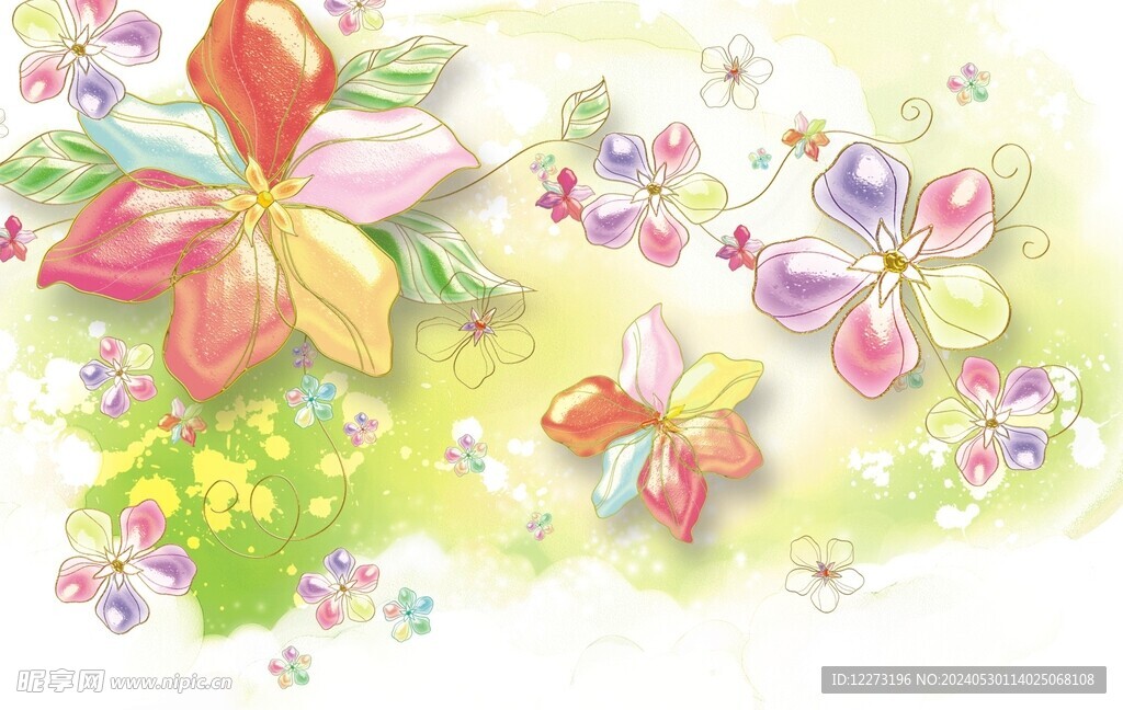 立体金镶玉 山水花鸟     