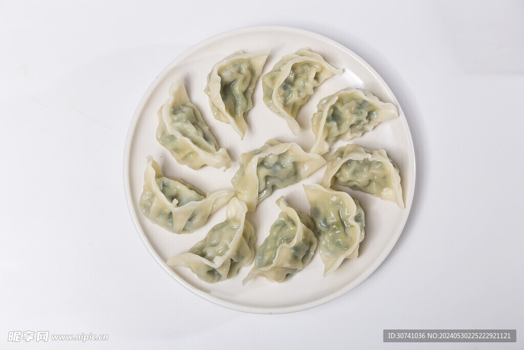 韭菜馅水饺俯拍