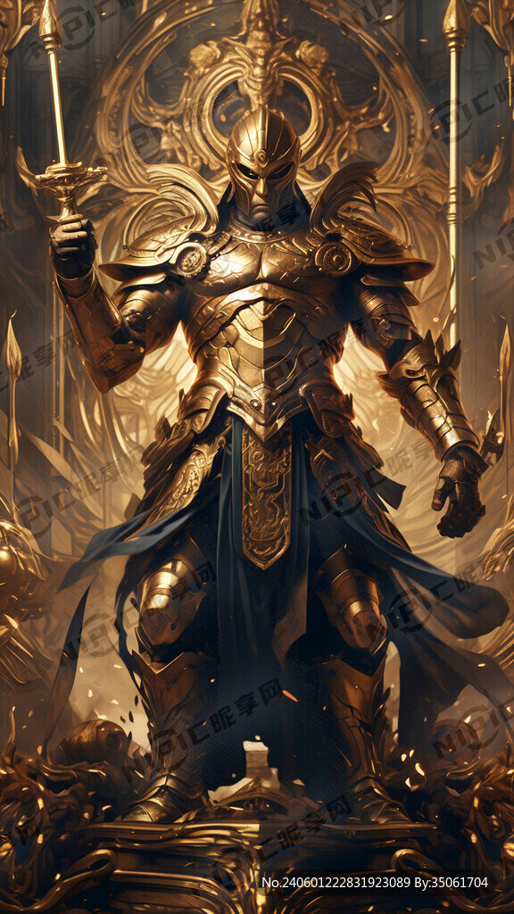 金身战神 正面照 张开双臂