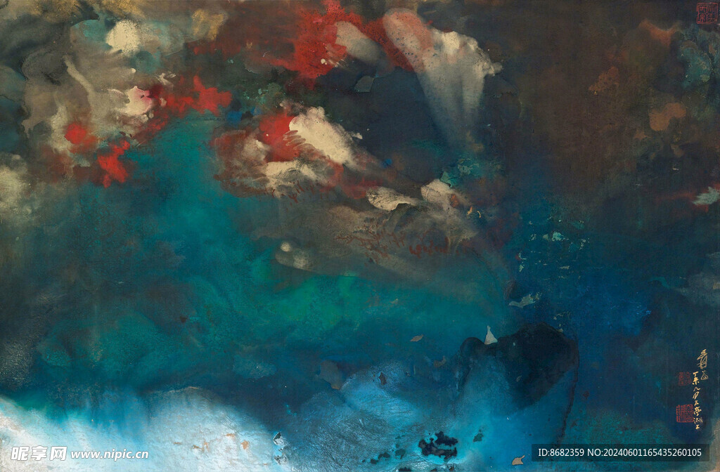 张大千 泼墨山水