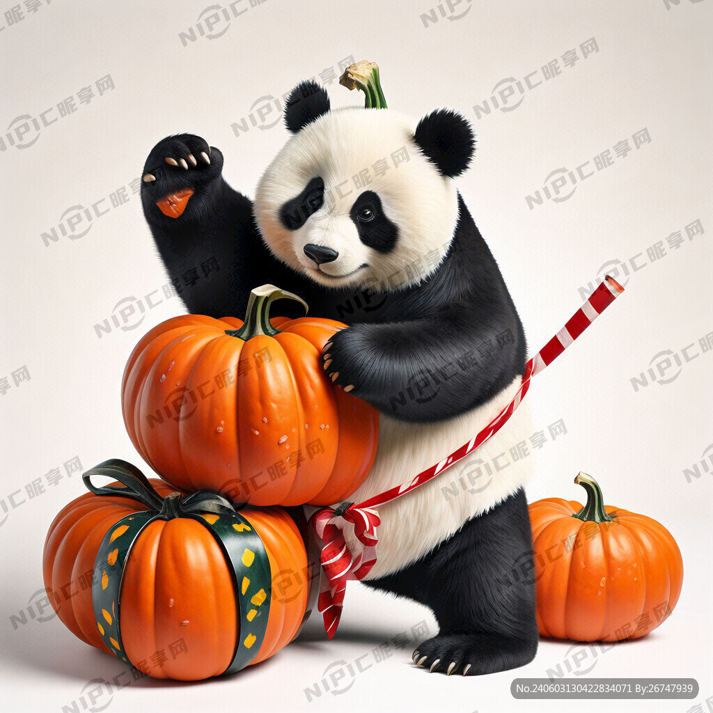 南瓜礼盒。功夫熊猫 手抱南瓜