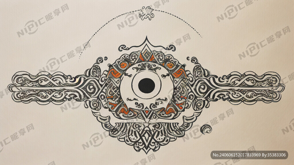 蒙古族边框花纹简笔画