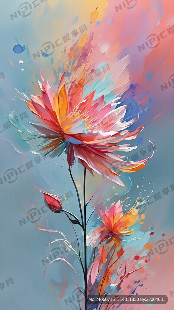 抽象花卉 明亮清新 诗意浪漫