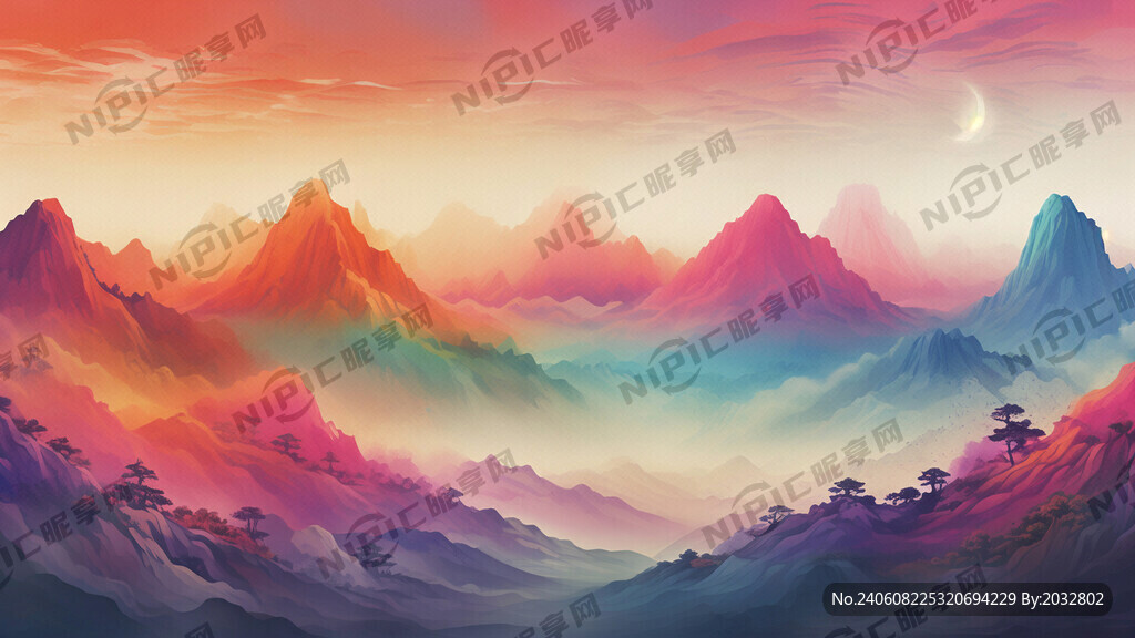 彩色 炫酷 渐变 线条