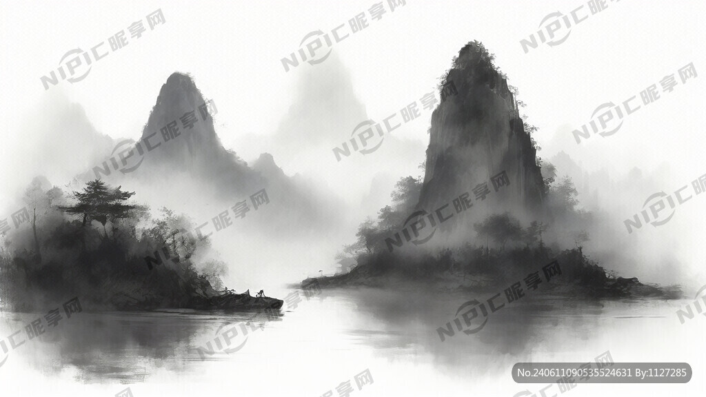 以济源为素材 做一幅水墨山水