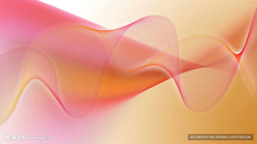 红色渐变抽象科技线条