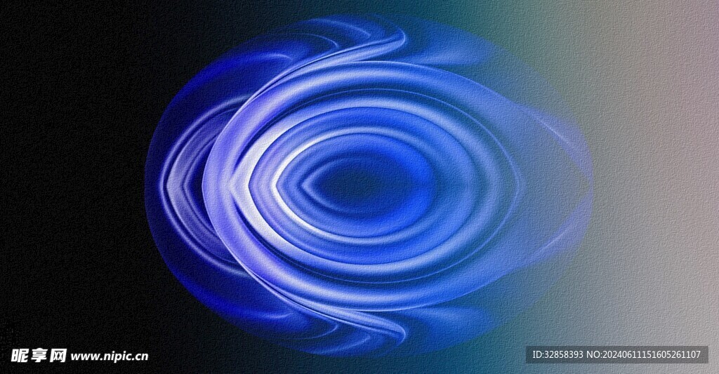 蓝色发光抽象椭圆造型