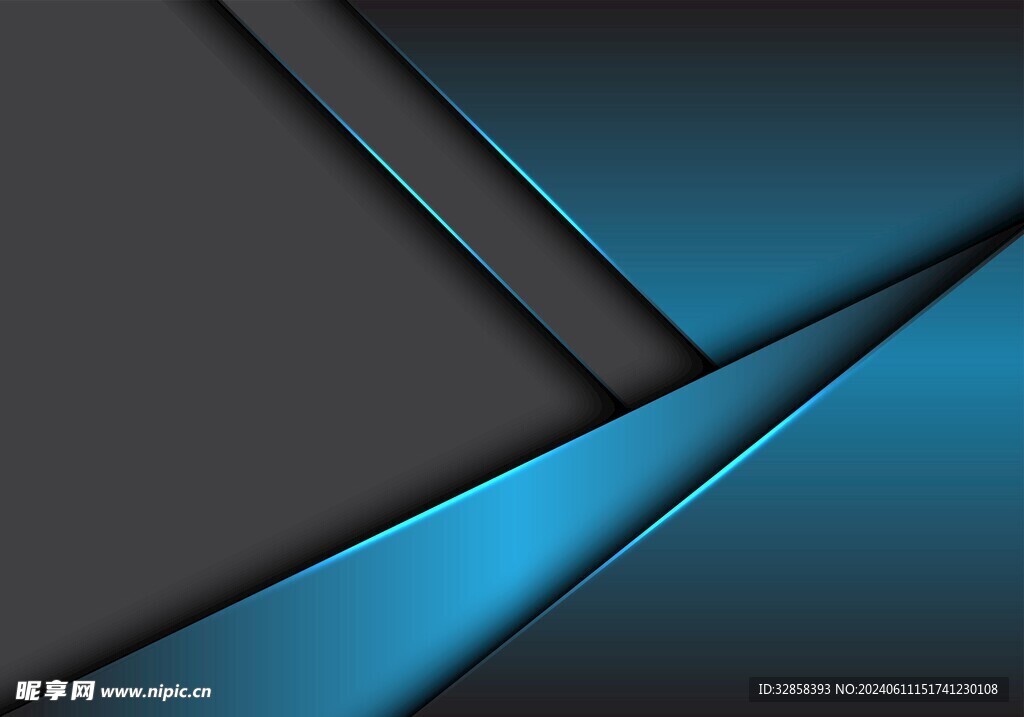 蓝色几何抽象造型