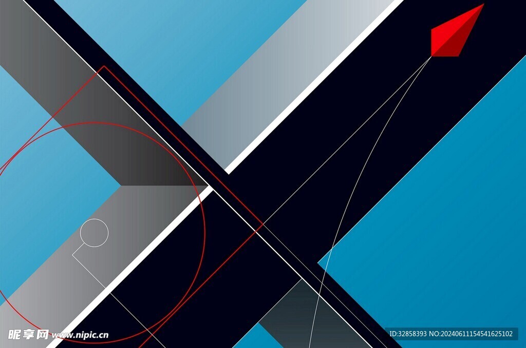 黑蓝几何抽象造型