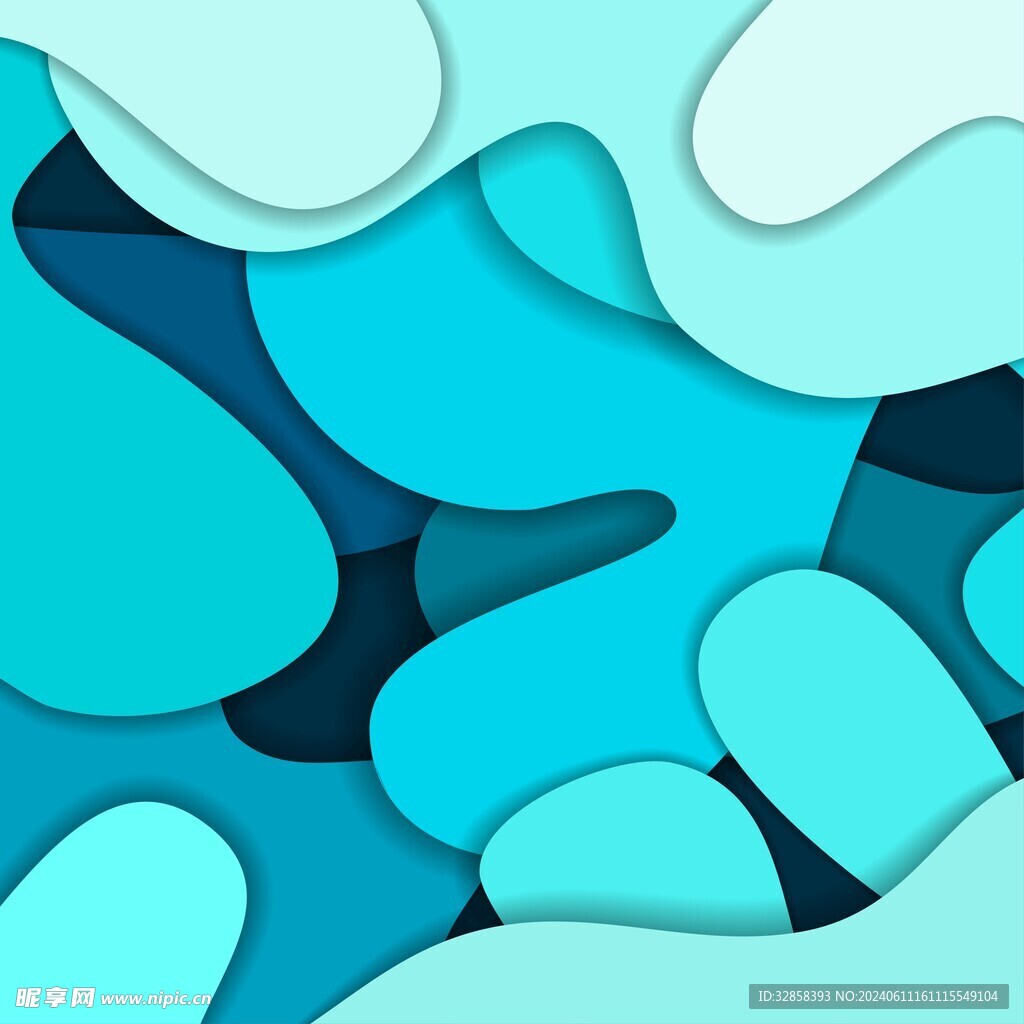 蓝色几何抽象造型