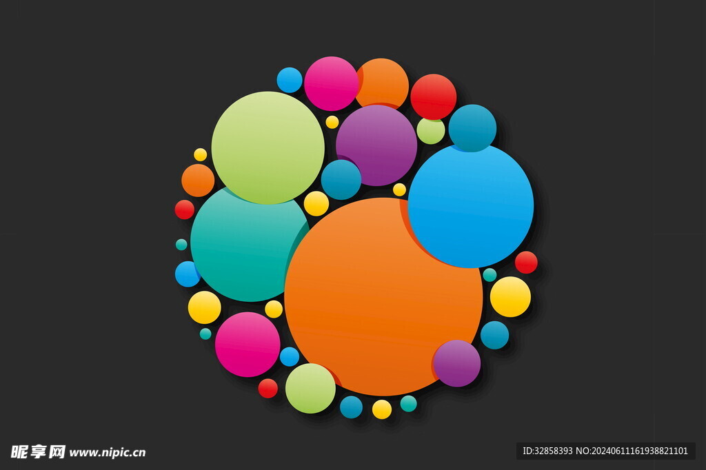 撞色圆圈造型