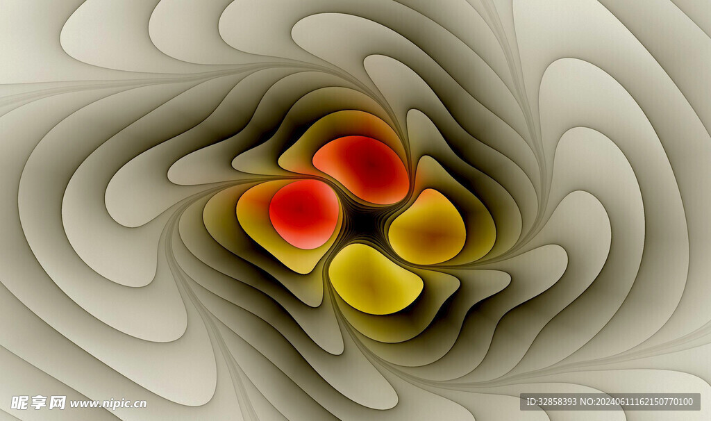 白色螺旋几何抽象造型
