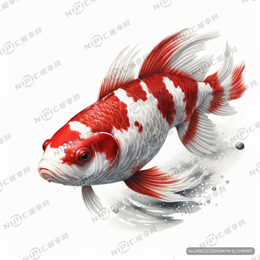 一条红白锦鲤