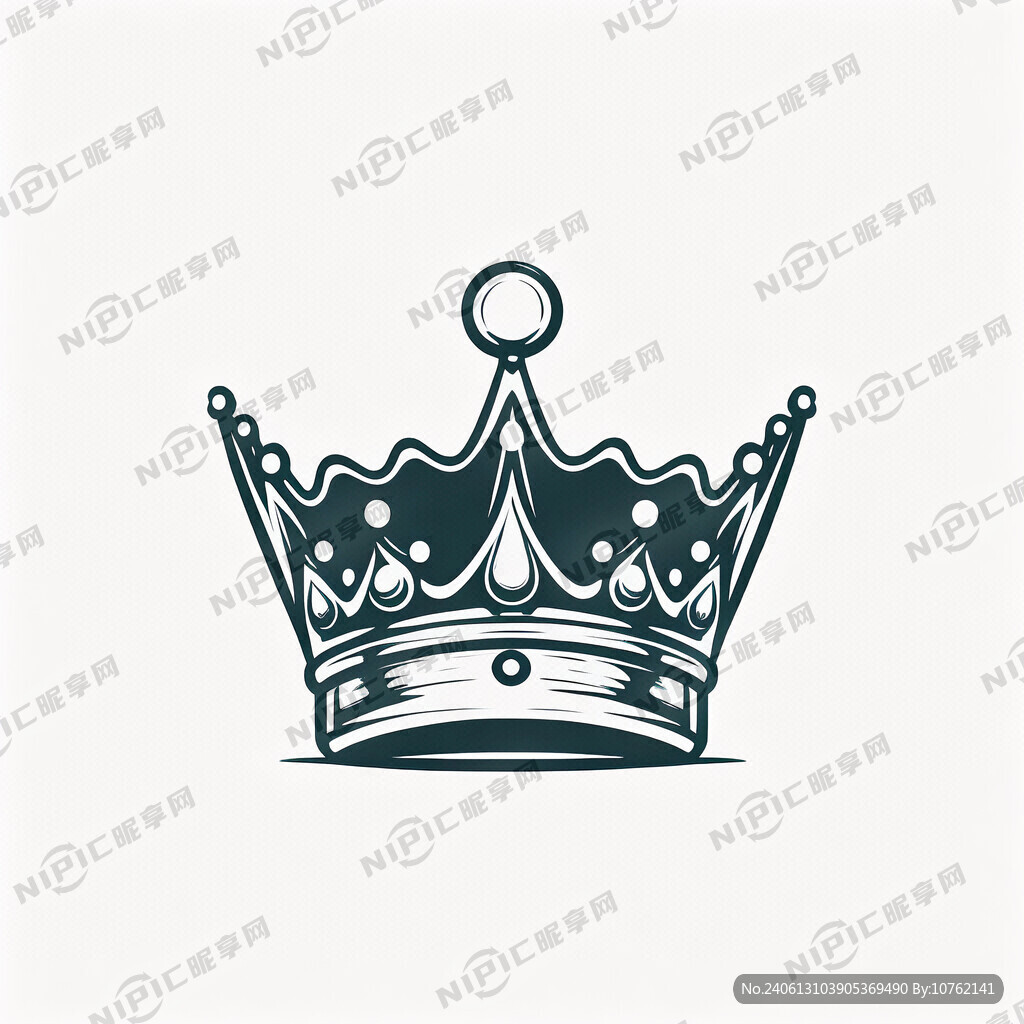 皇冠的简笔画 矢量图