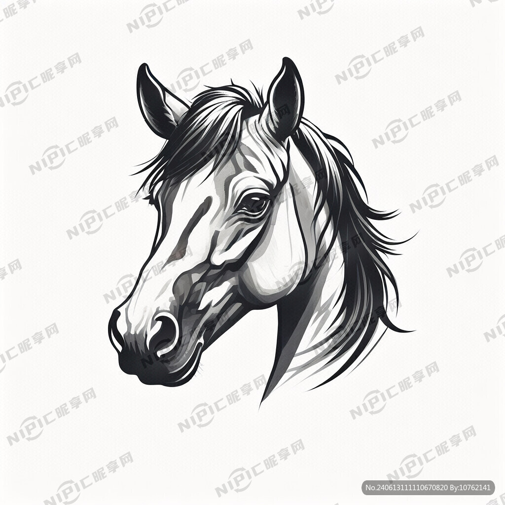 马头卡通简笔画