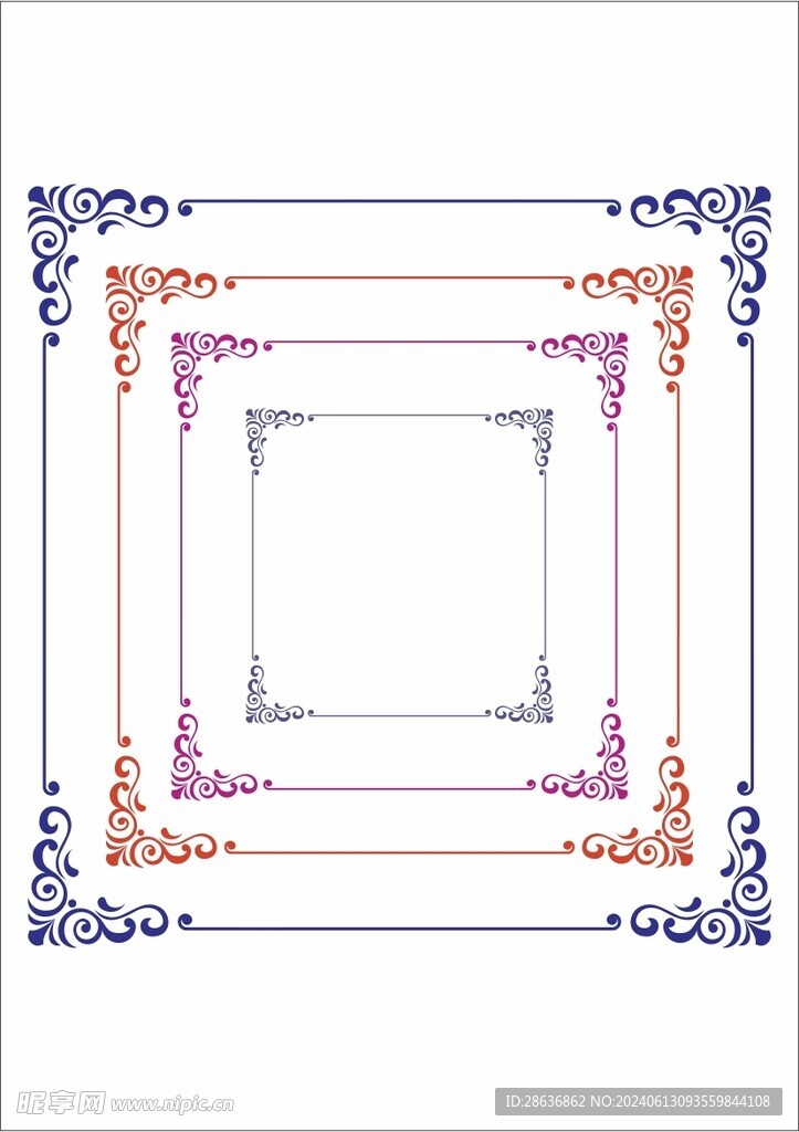 欧式花纹边角边框