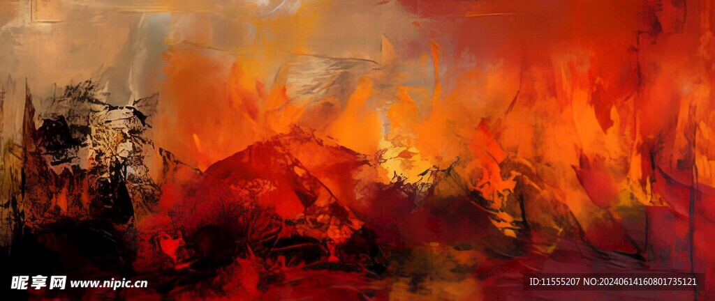 创意手绘泼墨多彩狂草水彩背景图