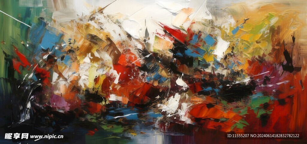 创意多彩抽象油彩绘画背景