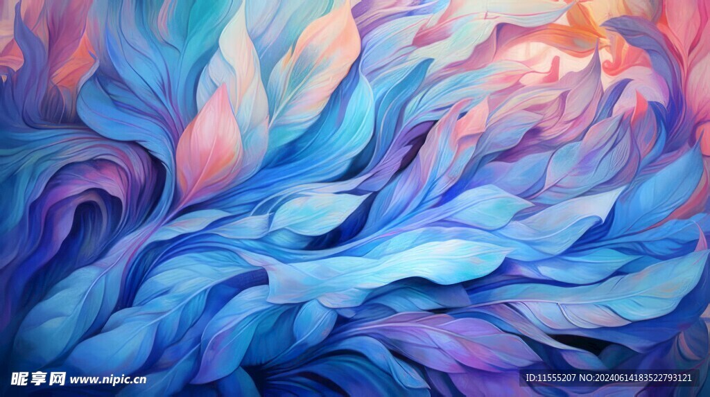 创意多彩羽毛抽象油彩绘画背景
