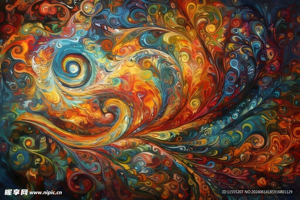 创意多彩抽象油彩绘画背景