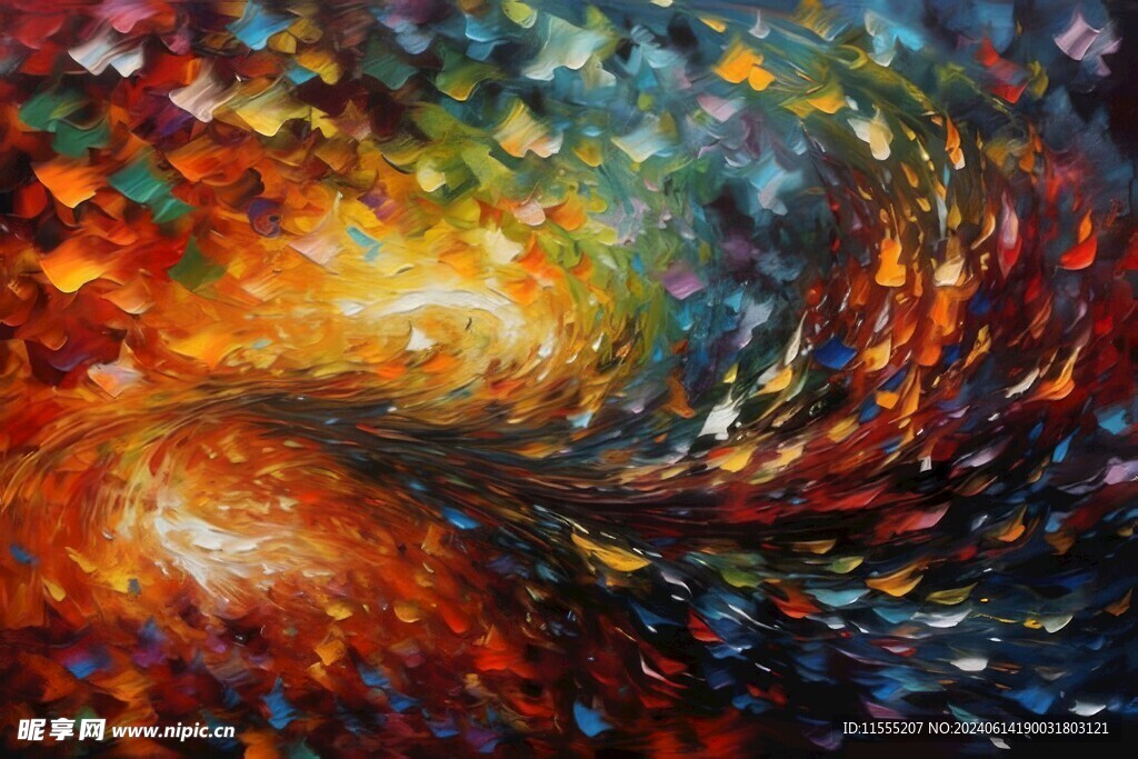 创意多彩抽象油彩绘画背景