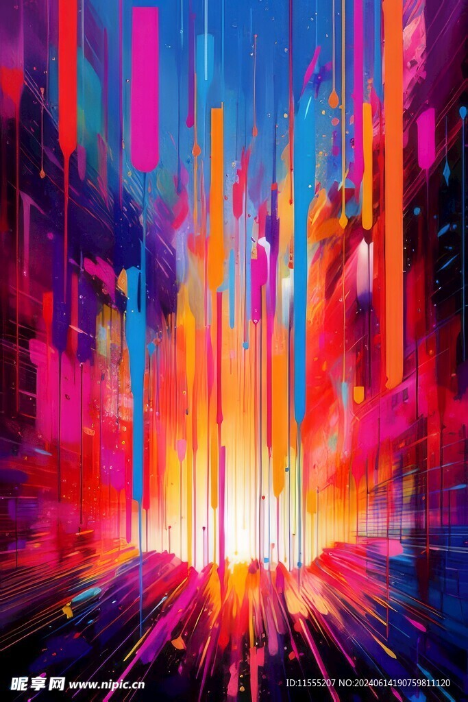 创意多彩抽象油彩绘画背景