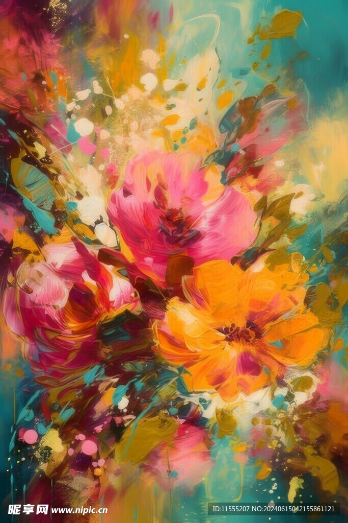 创意多彩抽象油彩绘画背景