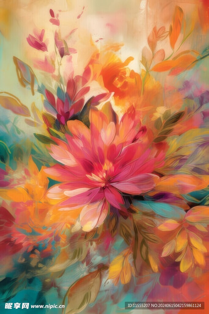 创意多彩抽象油彩绘画背景