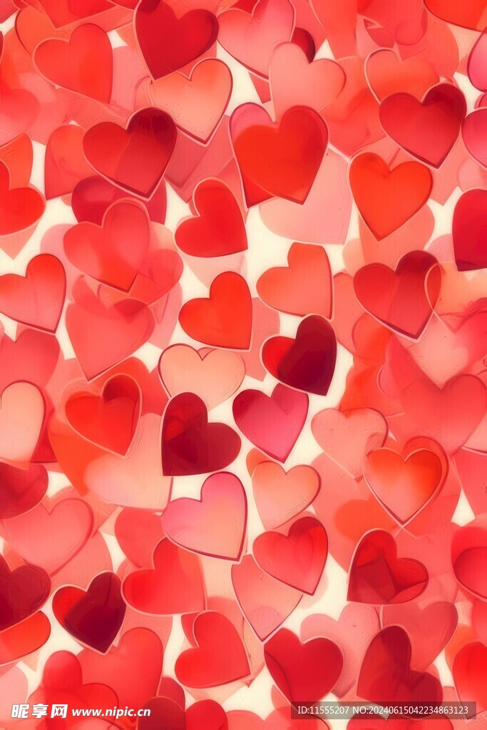 创意多彩爱心抽象油彩绘画背景