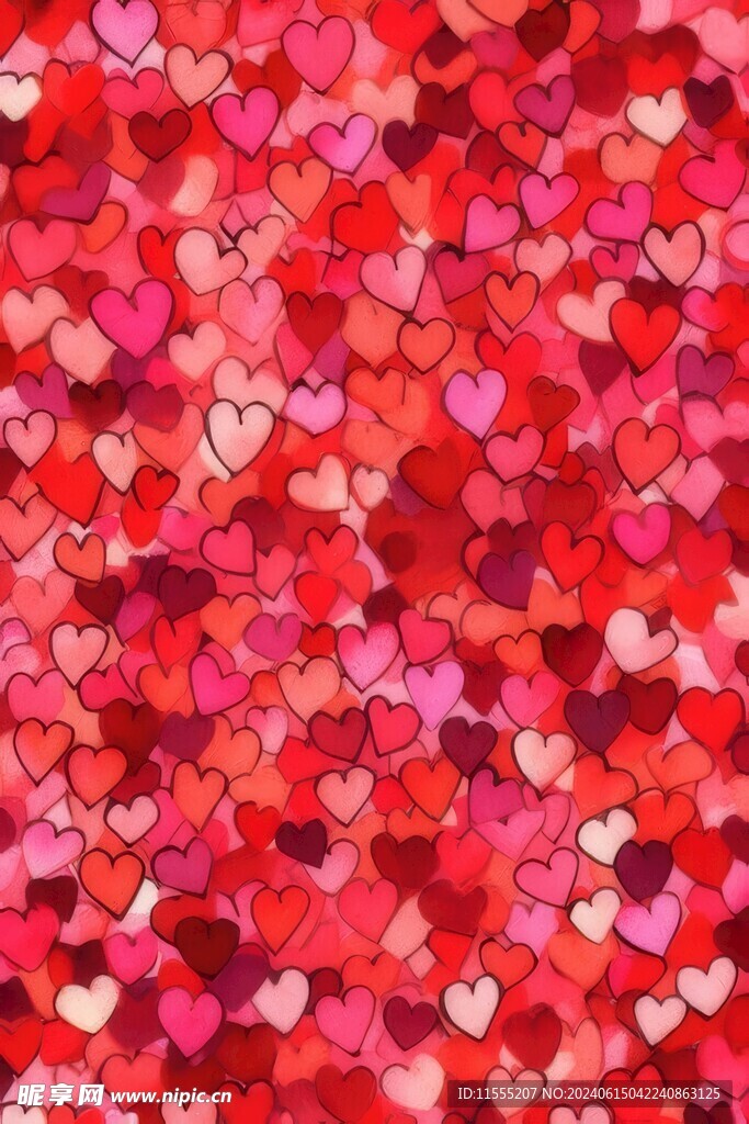 创意多彩爱心抽象油彩绘画背景