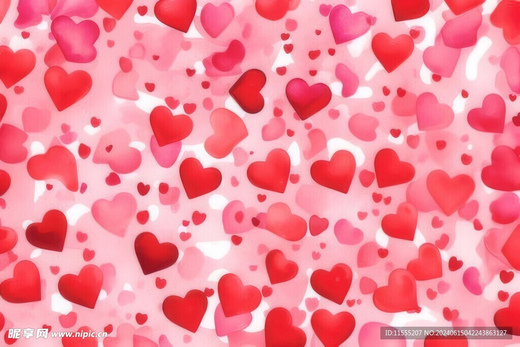 创意多彩爱心抽象油彩绘画背景