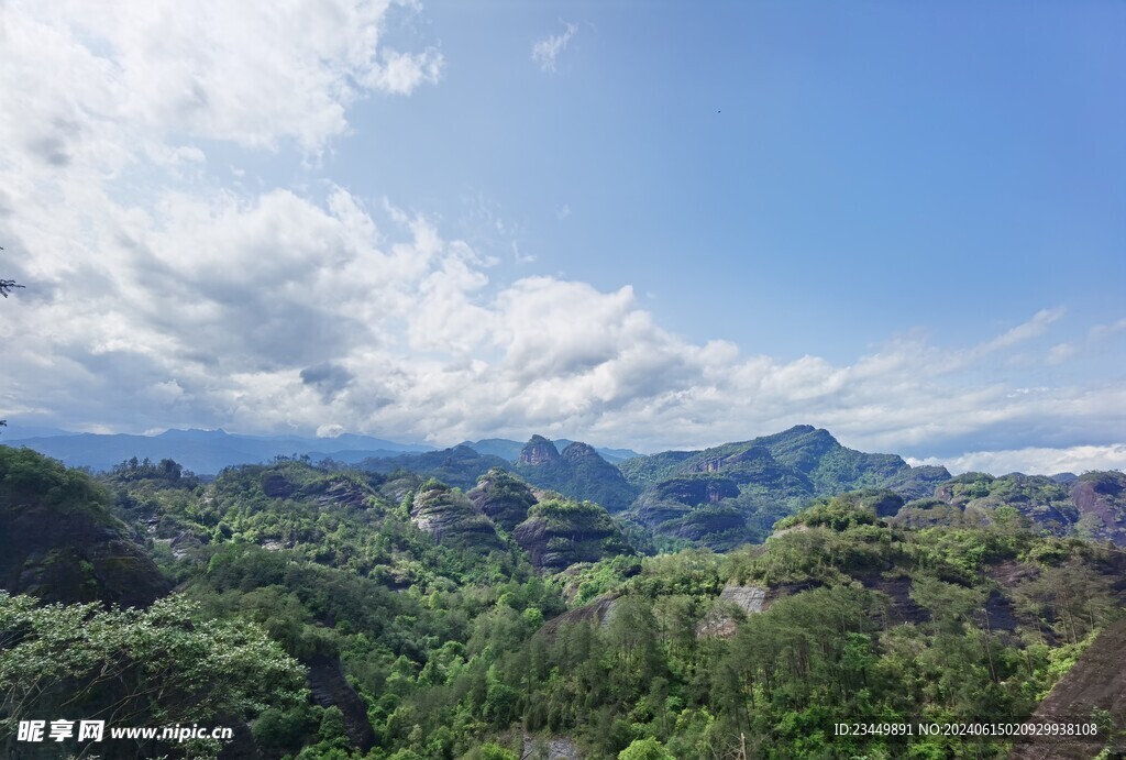 武夷山虎啸岩观景台风景